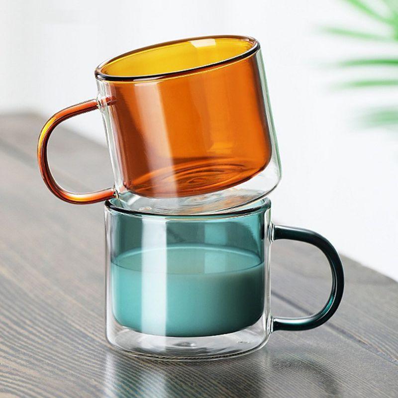 270ml Double Walled Glass Coffee Mug with Handles - Ohøj Design