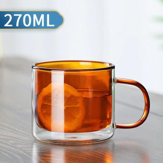 270ml Double Walled Glass Coffee Mug with Handles - Ohøj Design