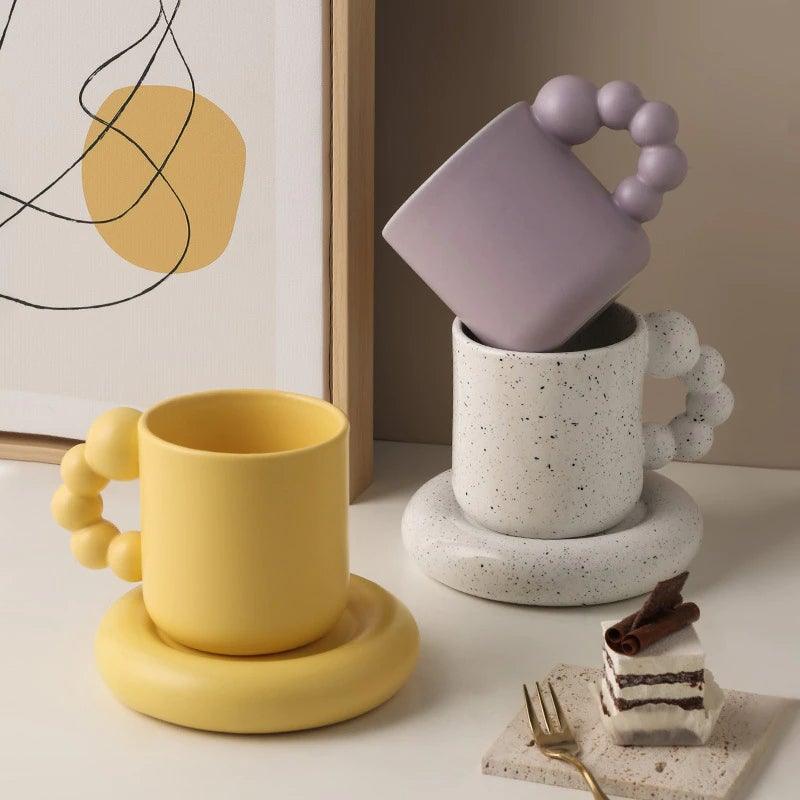 325ml Creative Coffee Mug and Saucer Set Ceramic - Ohøj Design