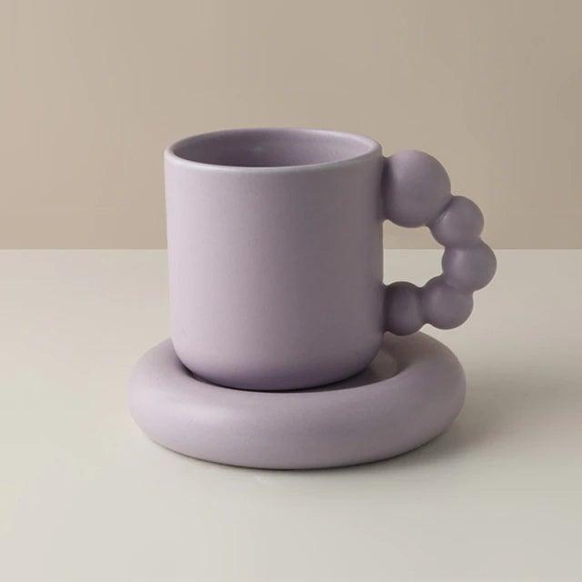 325ml Creative Coffee Mug and Saucer Set Ceramic - Ohøj Design