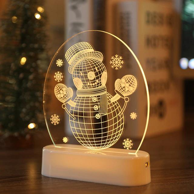 3D Acrylic Night Light Christmas Decoration - Ohøj Design