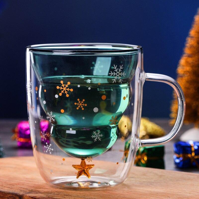 Inverted Christmas Tree Double Glass Mug (300ml) - Ohøj Design