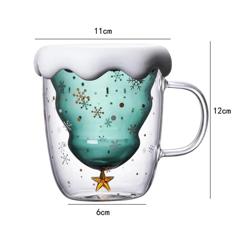 Inverted Christmas Tree Double Glass Mug (300ml) - Ohøj Design