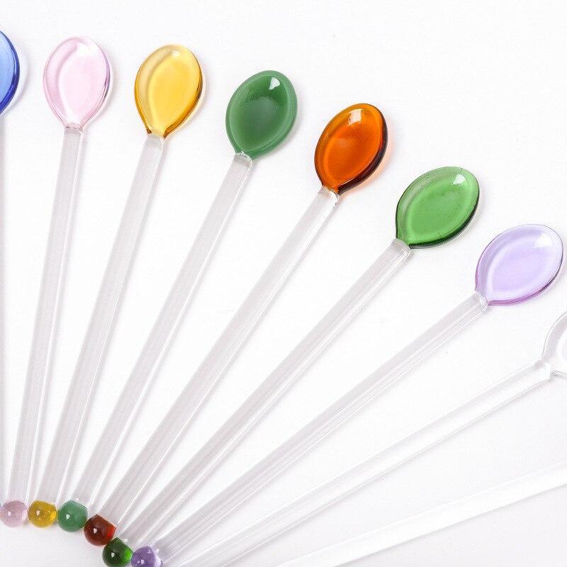 Long Handle Colorful Glass Spoon - Ohøj Design