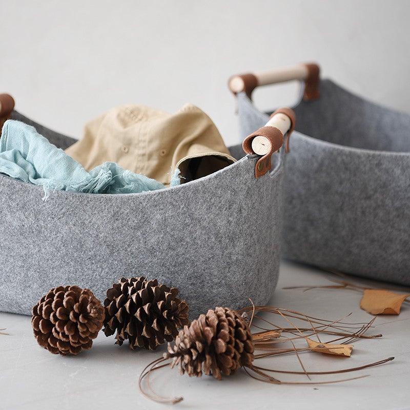 Multi-Purpose Grey Felt Storage Basket - Ohøj Design