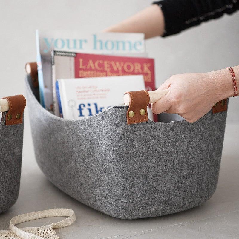 Multi-Purpose Grey Felt Storage Basket - Ohøj Design