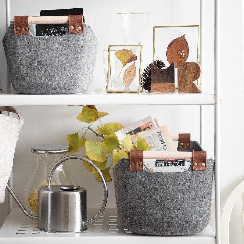 Multi-Purpose Grey Felt Storage Basket - Ohøj Design