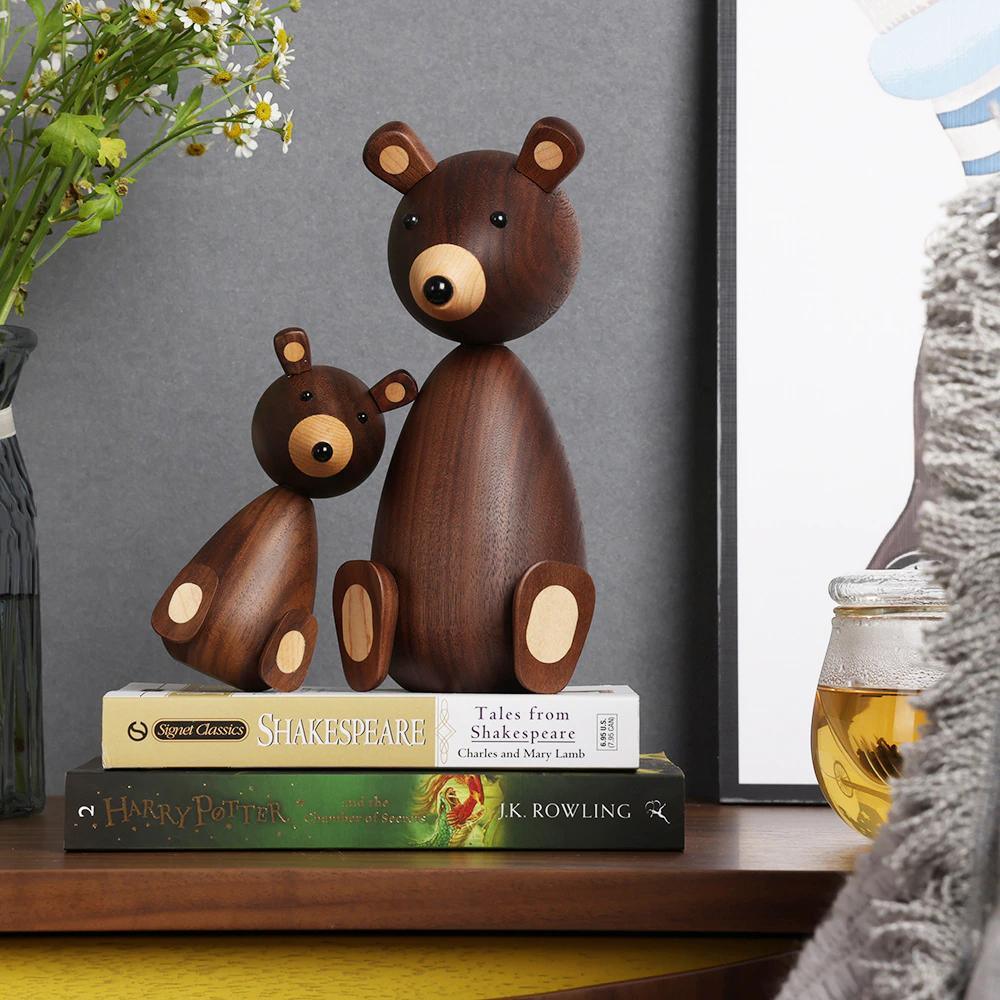 Walnut Wood Bear Figurine - Ohøj Design