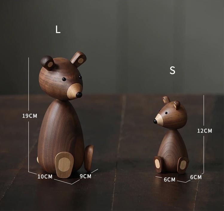 Walnut Wood Bear Figurine - Ohøj Design